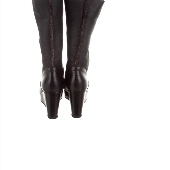 Stuart Weitzman Boots Fur Boots Leather Wedge Shearling size 36 - Picture 9 of 11
